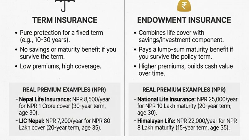 Term Insurance vs Endowment Insurance in Nepal — Which One Should You Buy?